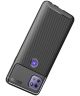 Motorola Moto G 5G Hoesje Siliconen Carbon TPU Back Cover Zwart