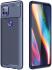 Motorola Moto G 5G (2020) Hoesje Siliconen Carbon TPU Back Cover Blauw afbeelding 1