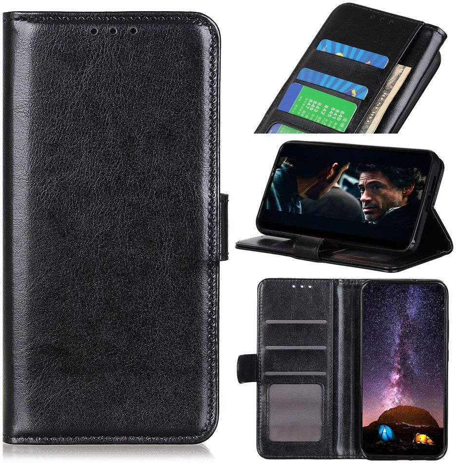 Motorola Moto G9 Power Hoesje Portemonnee Crazy Horse Book Case Zwart afbeelding 3