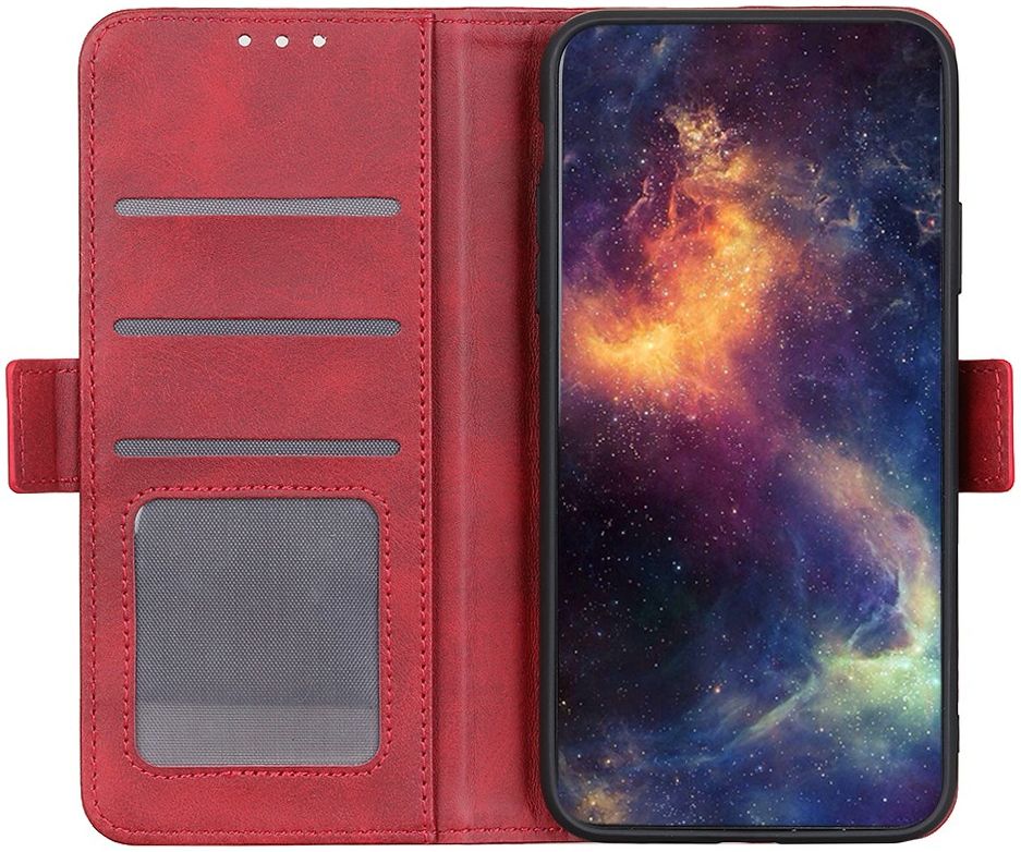 Motorola G9 Power Book Case Hoesje Book Case Retro Wallet Rood afbeelding 3