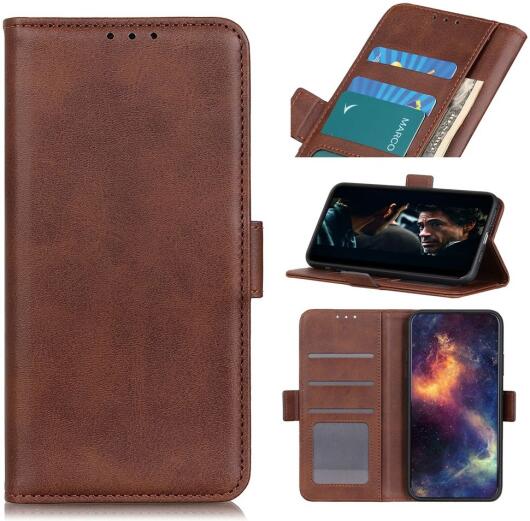 Motorola G9 Power Book Case Hoesje Book Case Retro Wallet Coffee afbeelding 1