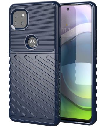 Motorola Moto G 5G Hoesje TPU Thunder Design Blauw Hoesjes