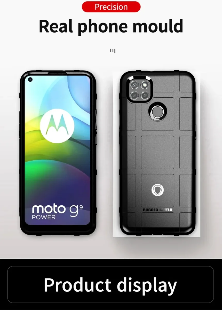 Motorola Moto G9 Power Hoesje Shock Proof Rugged Shield Zwart afbeelding 10
