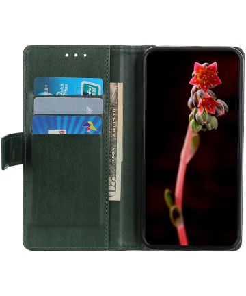 Motorola Moto G 5G Hoesje Portemonnee Kunstleer Book Case Groen Hoesjes