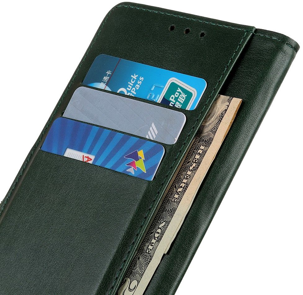 Motorola Moto G 5G (2020) Hoesje Portemonnee Kunstleer Book Case Groen afbeelding 2