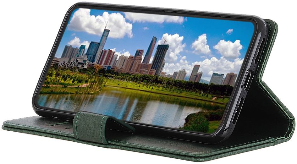 Motorola Moto G 5G (2020) Hoesje Portemonnee Kunstleer Book Case Groen afbeelding 4