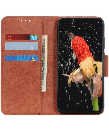 Motorola Moto G 5G Hoesje Portemonnee Book Case Bruin Hoesjes