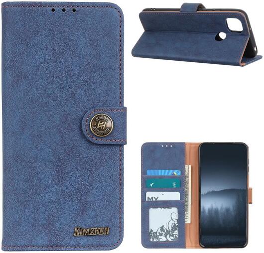 Motorola Moto G 5G (2020) Hoesje Portemonnee met Drukknoop Sluiting Blauw afbeelding 3