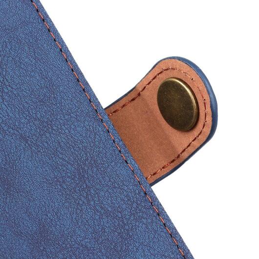 Motorola Moto G 5G (2020) Hoesje Portemonnee met Drukknoop Sluiting Blauw afbeelding 6