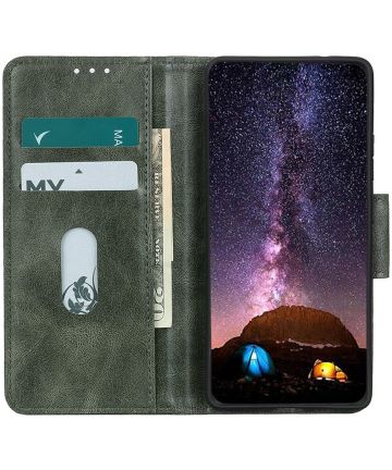 Motorola Moto G 5G Hoesje Wallet Book Case Groen Hoesjes