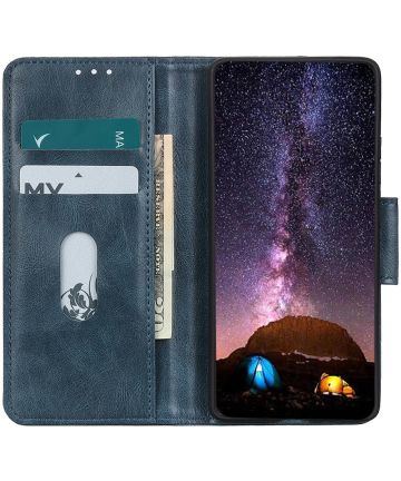 Motorola Moto G 5G Hoesje Wallet Book Case Blauw Hoesjes