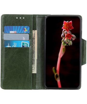 Motorola Moto G 5G Hoesje Wallet Book Case Kunstleer Groen Hoesjes