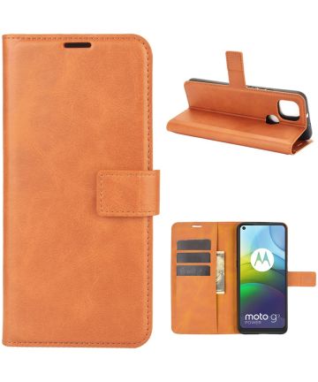 Motorola Moto G9 Power Portemonnee Bookcase Hoesje Oranje Hoesjes