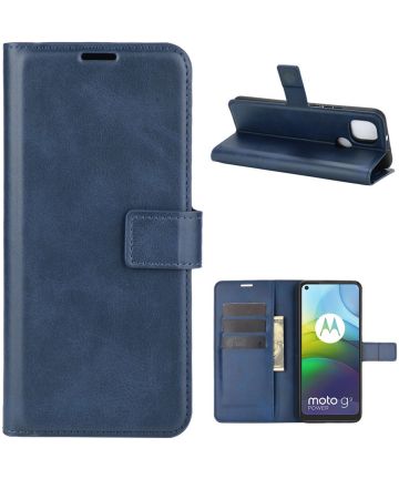 Motorola Moto G9 Power Portemonnee Bookcase Hoesje Blauw Hoesjes