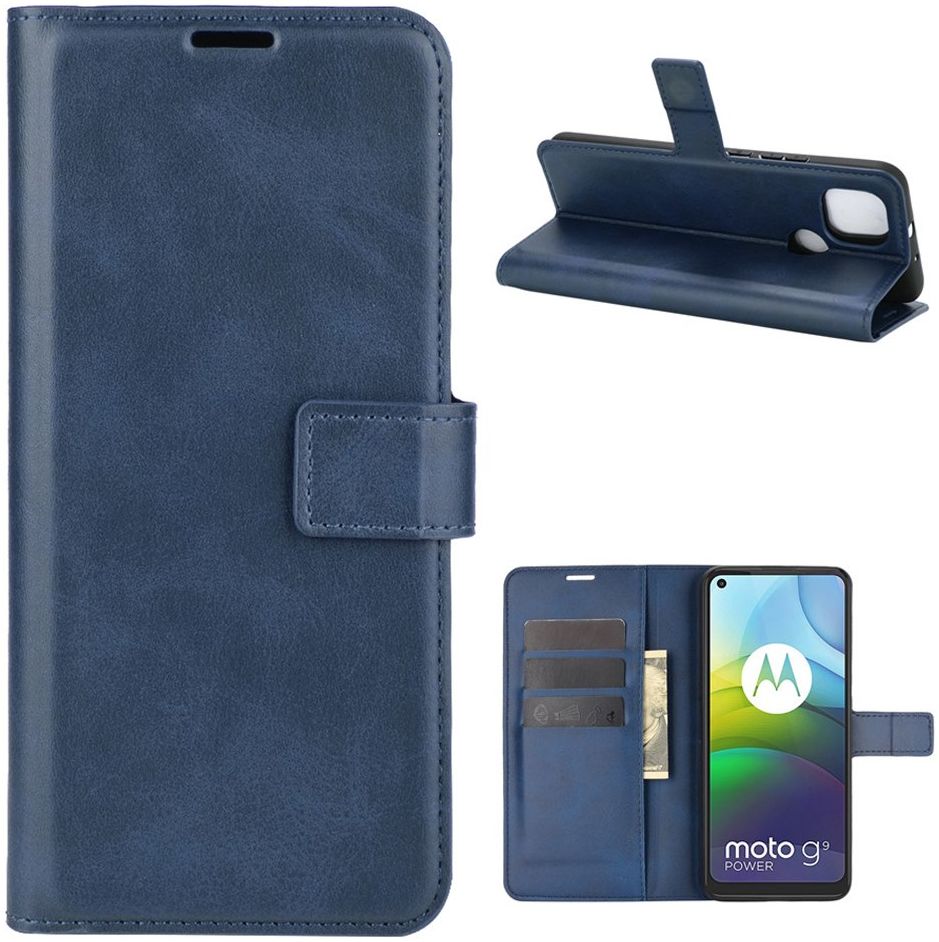 Motorola Moto G9 Power Portemonnee Bookcase Hoesje Blauw afbeelding 1
