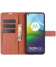 Motorola Moto G9 Power Portemonnee Bookcase Hoesje Lichtbruin