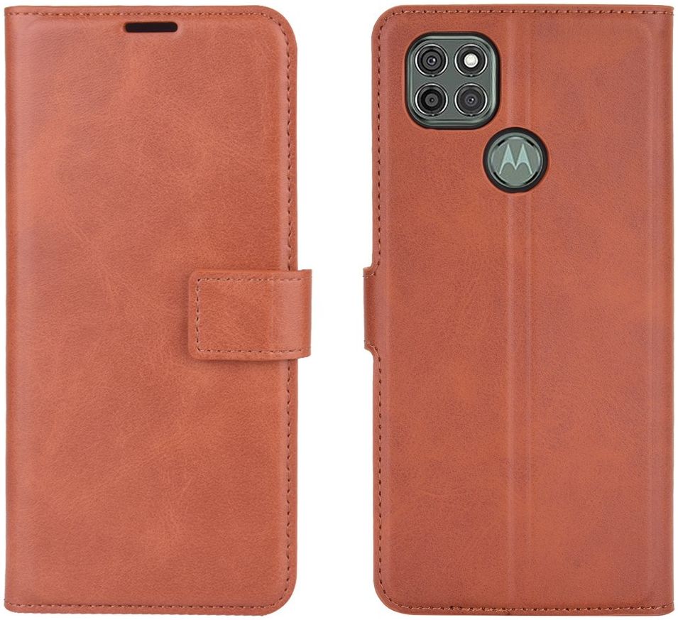 Motorola Moto G9 Power Portemonnee Bookcase Hoesje Lichtbruin afbeelding 2