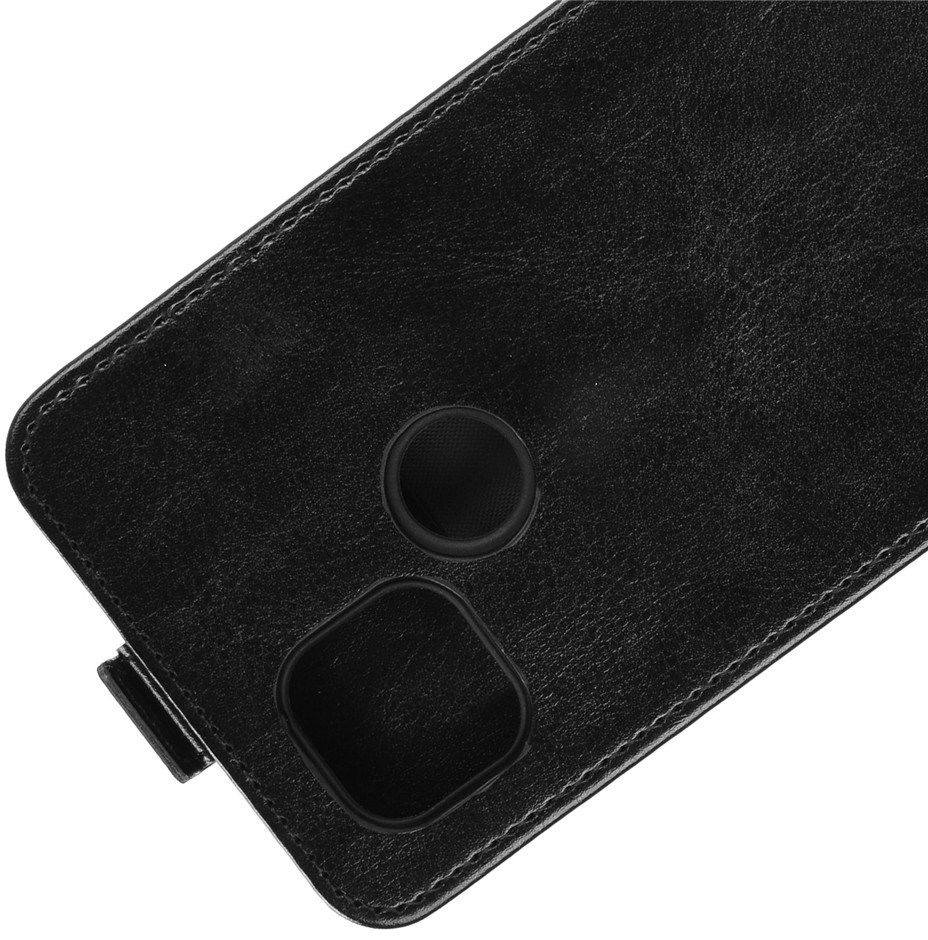 Motorola Moto G9 Power Hoesje Verticale Flip Case Crazy Horse Zwart afbeelding 3
