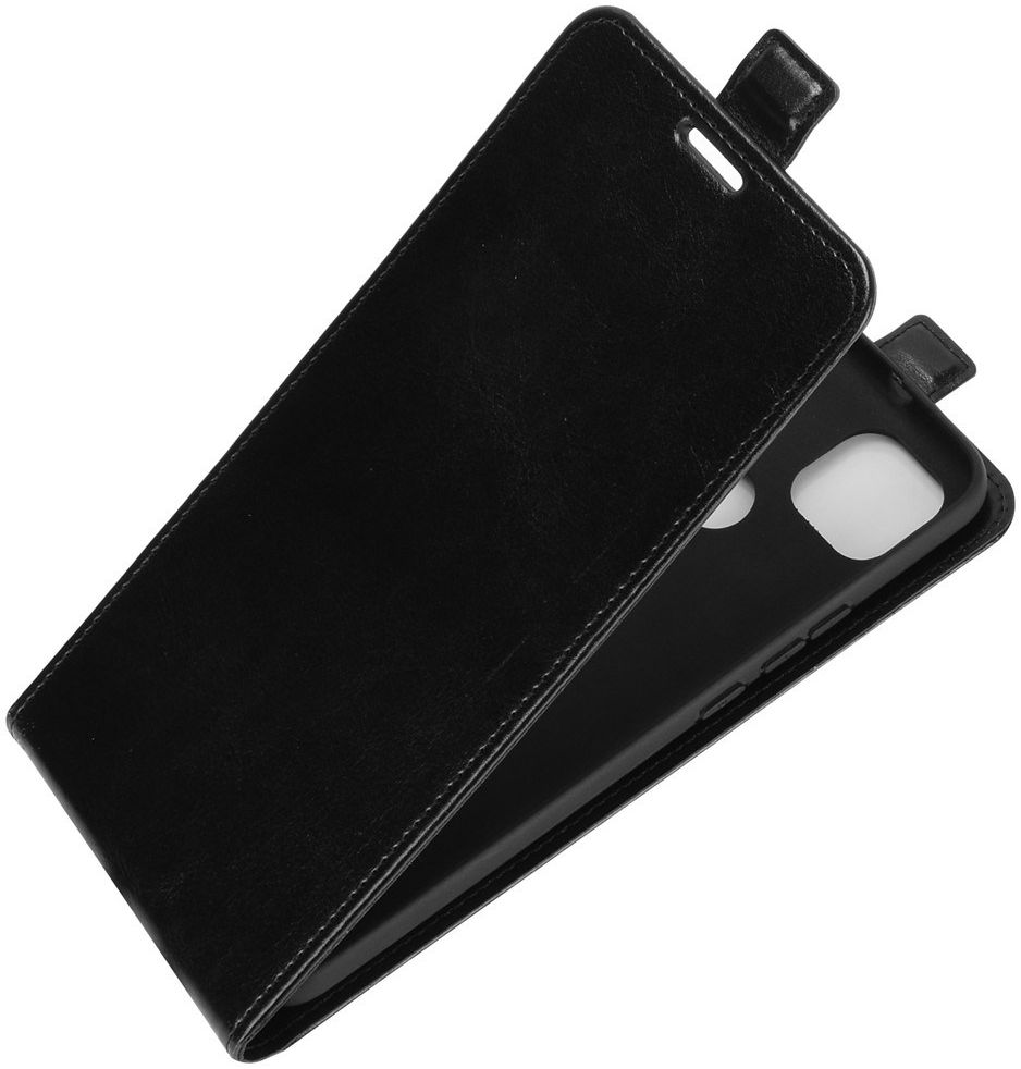 Motorola Moto G9 Power Hoesje Verticale Flip Case Crazy Horse Zwart afbeelding 4