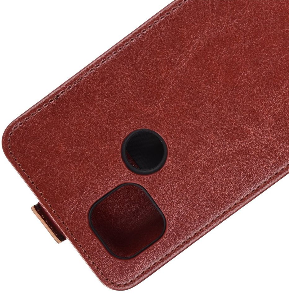 Motorola Moto G9 Power Hoesje Verticale Flip Case Crazy Horse Bruin afbeelding 3