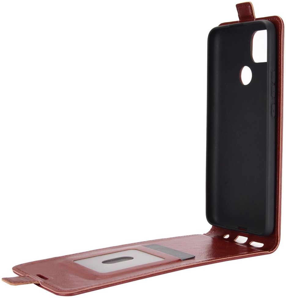 Motorola Moto G9 Power Hoesje Verticale Flip Case Crazy Horse Bruin afbeelding 6