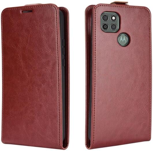 Motorola Moto G9 Power Hoesje Verticale Flip Case Crazy Horse Bruin afbeelding 2