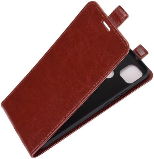 Motorola Moto G9 Power Hoesje Verticale Flip Case Crazy Horse Bruin afbeelding 4
