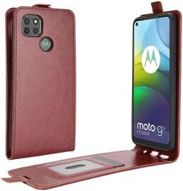 Motorola Moto G9 Power Hoesje Verticale Flip Case Crazy Horse Bruin afbeelding
