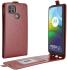 Motorola Moto G9 Power Hoesje Verticale Flip Case Crazy Horse Bruin afbeelding 1