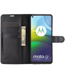 Motorola Moto G9 Power Hoesje Portemonnee Book Case Zwart