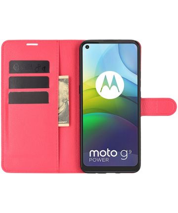 Motorola Moto G9 Power Hoesje Portemonnee Book Case Rood Hoesjes