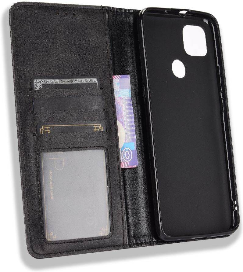 Motorola Moto G9 Power Hoesje Vintage Portemonnee Book Case Zwart afbeelding 8