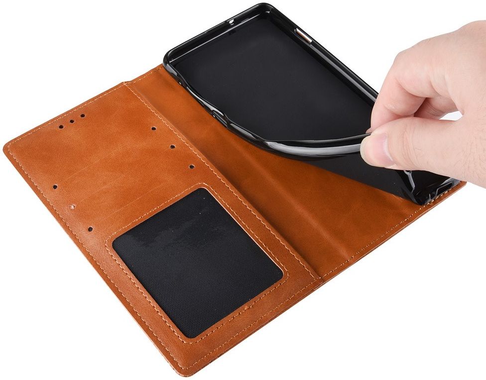 Motorola Moto G9 Power Hoesje Vintage Portemonnee Book Case Bruin afbeelding 11