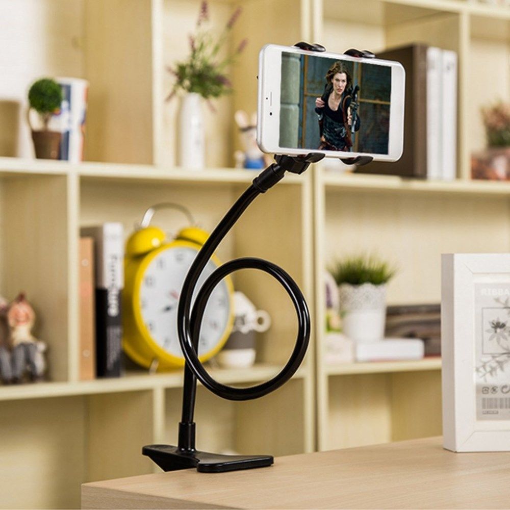 Universele en Flexibele Tablet en Telefoonhouder Bureau en Bed Zwart afbeelding 4