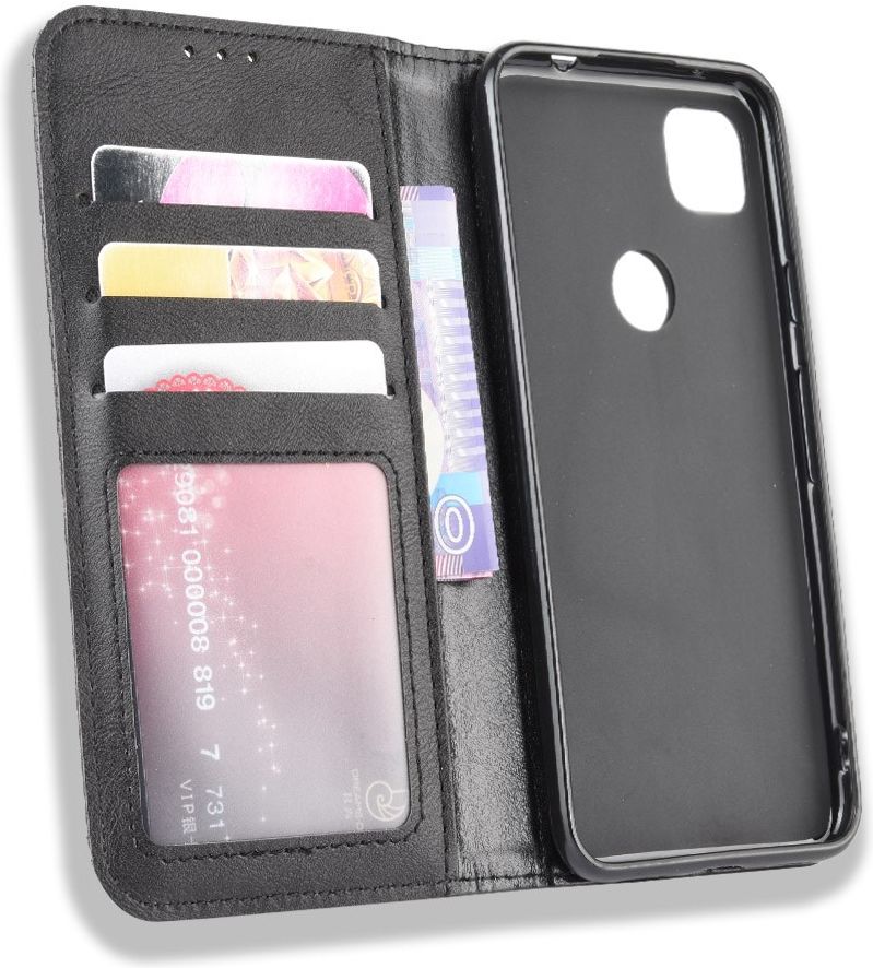 Google Pixel 4A Hoesje Vintage Portemonnee Book Case Zwart afbeelding 7