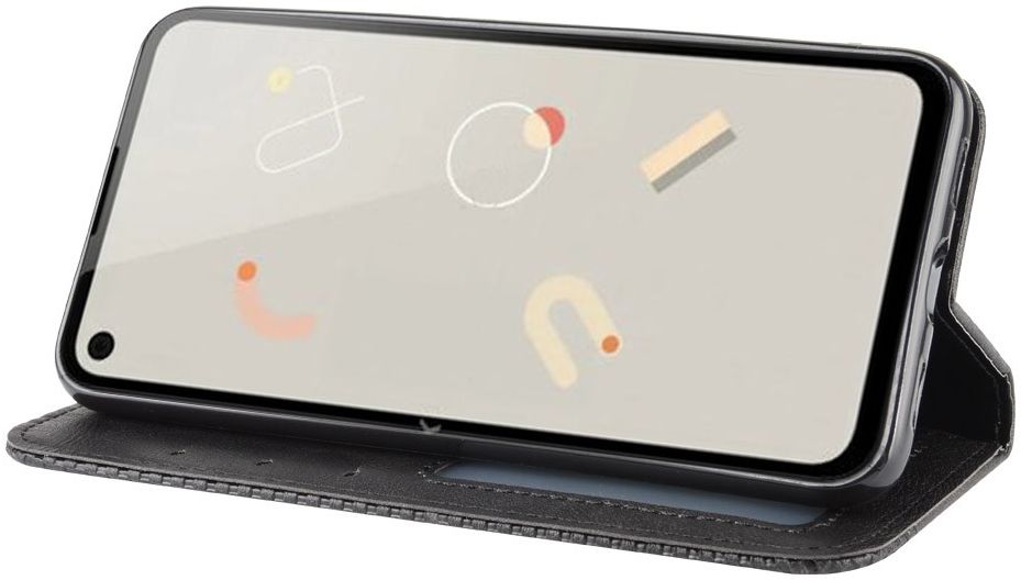 Google Pixel 4A Hoesje Vintage Portemonnee Book Case Zwart afbeelding 3