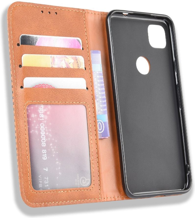 Google Pixel 4A Hoesje Vintage Portemonnee Book Case Bruin afbeelding 9