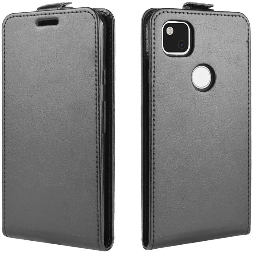 Google Pixel 4A Hoesje Verticale Flip Case Zwart afbeelding 3