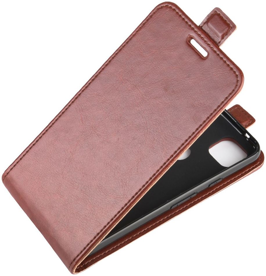 Google Pixel 4A Hoesje Verticale Flip Case Bruin afbeelding 2