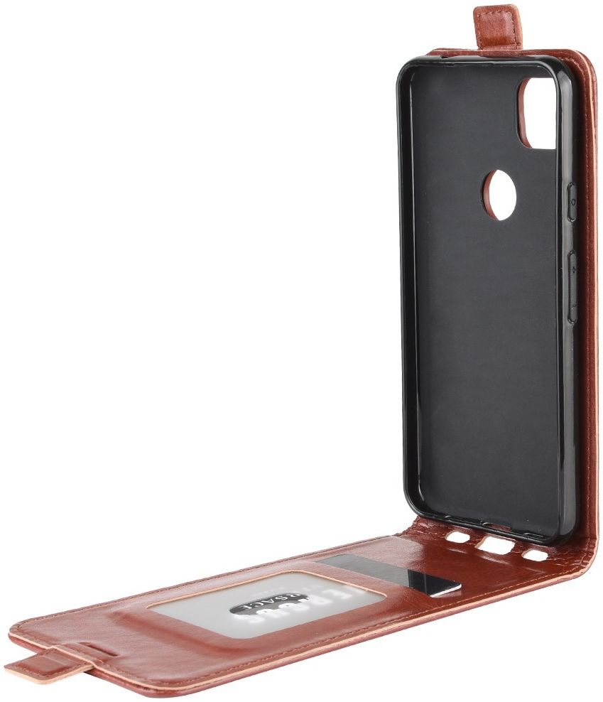 Google Pixel 4A Hoesje Verticale Flip Case Bruin afbeelding 3