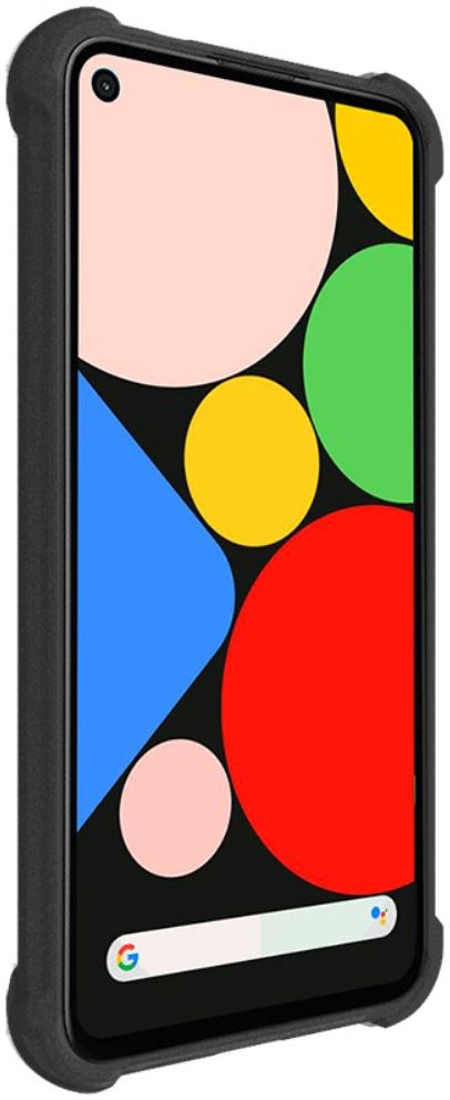 IMAK Google Pixel 5 Hoesje Dun TPU met Screenprotector Matte Zwart afbeelding 4