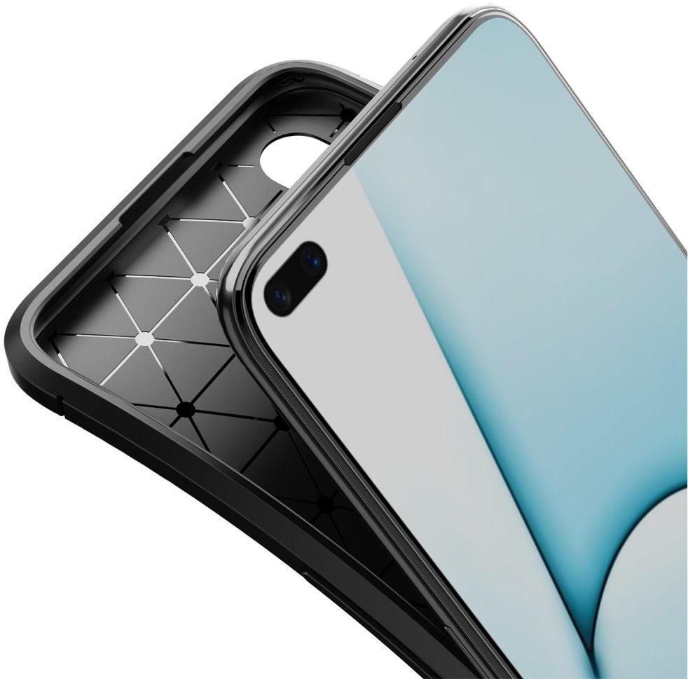 Realme X50 Hoesje Siliconen Carbon TPU Back Cover Zwart afbeelding 9