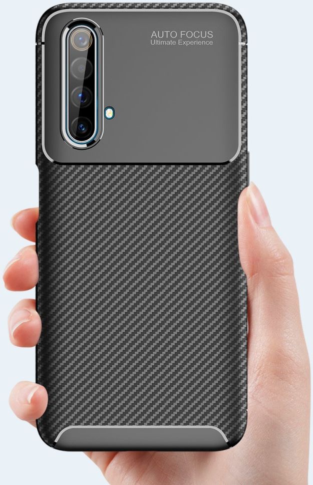 Realme X50 Hoesje Siliconen Carbon TPU Back Cover Zwart afbeelding 14