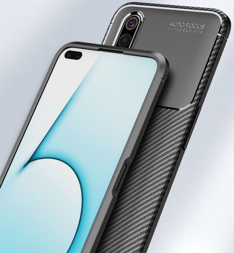 Realme X50 Hoesje Siliconen Carbon TPU Back Cover Zwart afbeelding 5