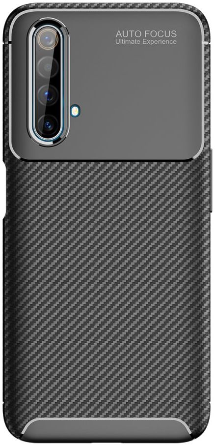 Realme X50 Hoesje Siliconen Carbon TPU Back Cover Zwart afbeelding 8