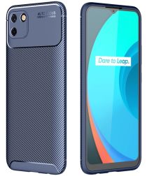 Realme C11 Hoesje Siliconen Carbon TPU Back Cover Blauw