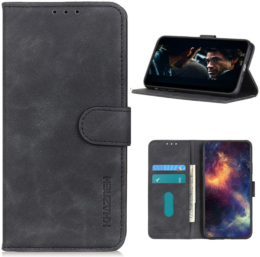 Realme 7 Hoesje Retro Wallet Book Case Zwart afbeelding 6
