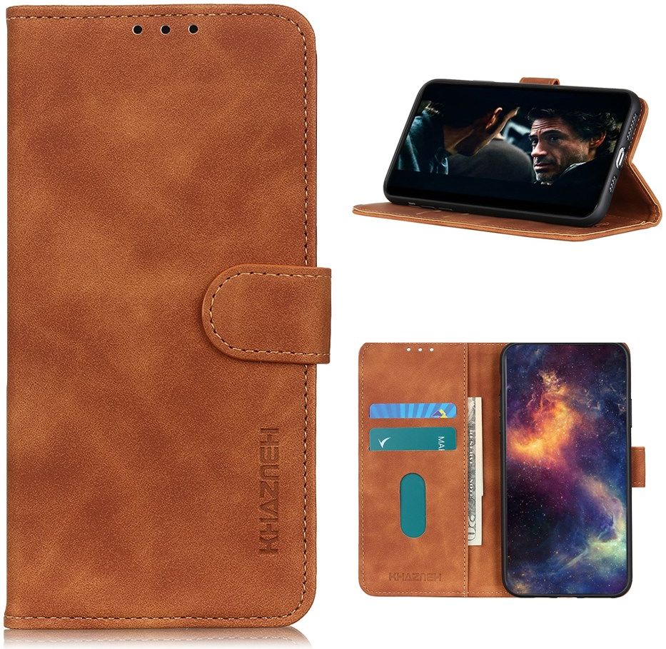 Realme 7 Hoesje Retro Wallet Book Case Lichtbruin afbeelding 6