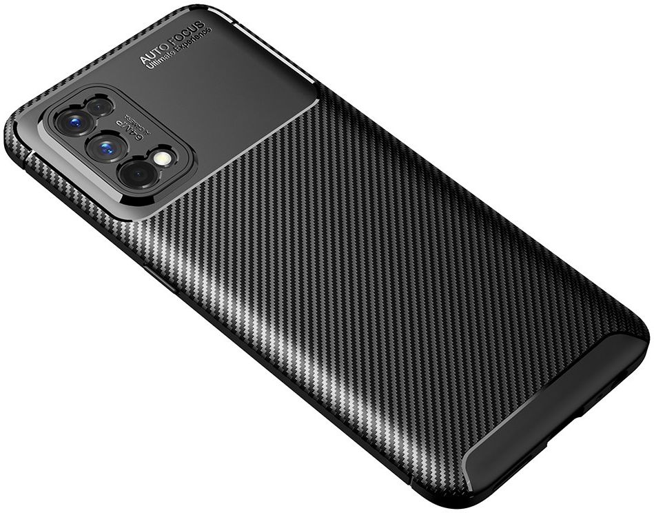 Realme 7 Pro Hoesje Siliconen Carbon TPU Back Cover Zwart afbeelding 2