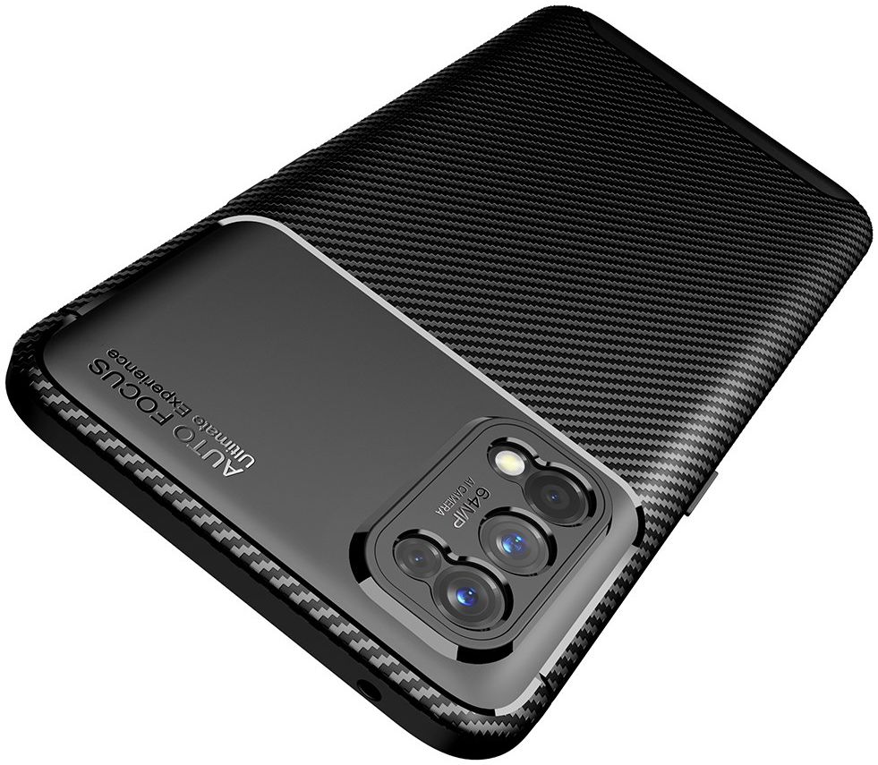 Realme 7 Pro Hoesje Siliconen Carbon TPU Back Cover Zwart afbeelding 4